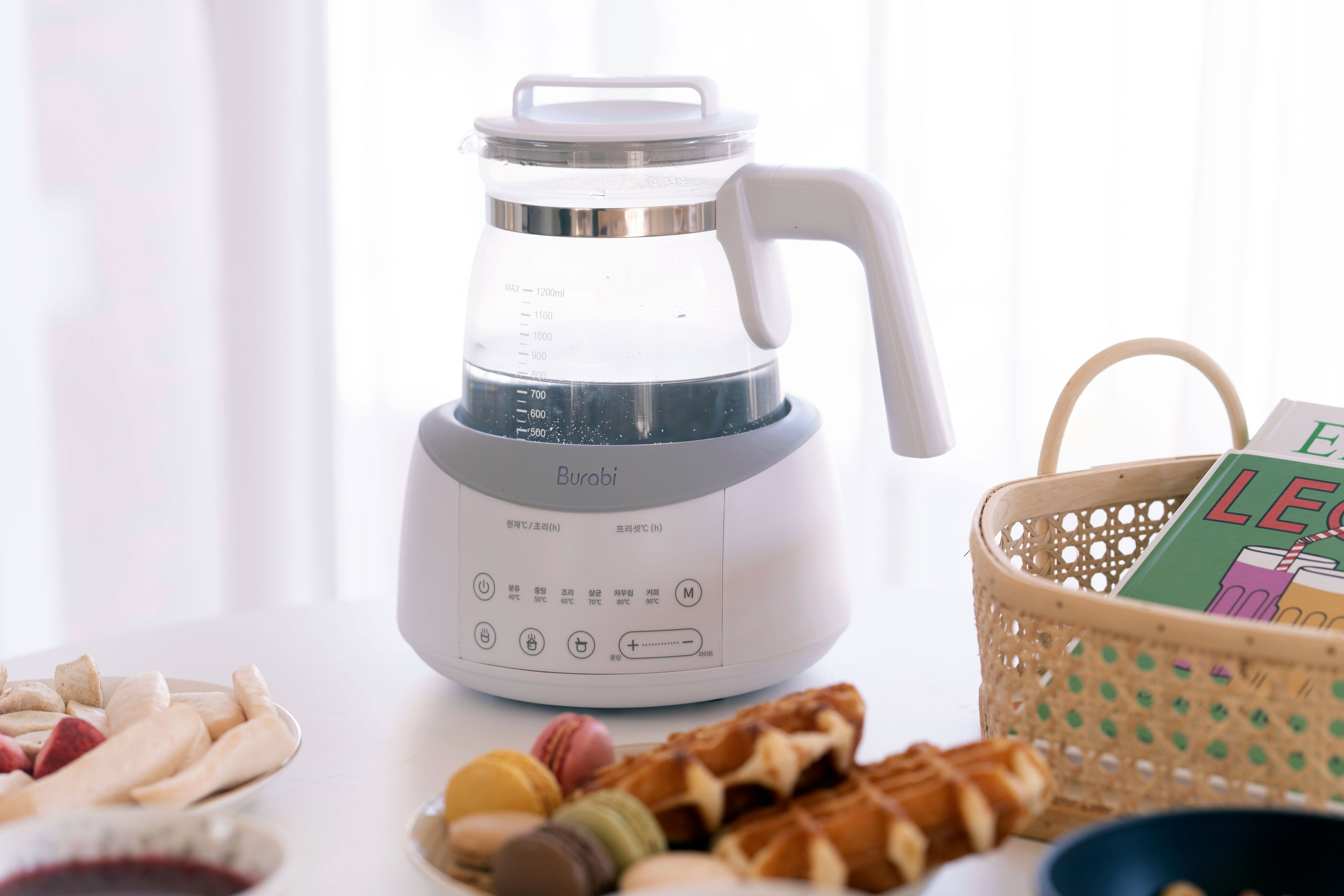 국민 분유포트 브라비 보온 티포트 스마트 유리 분유포트기 기본세트