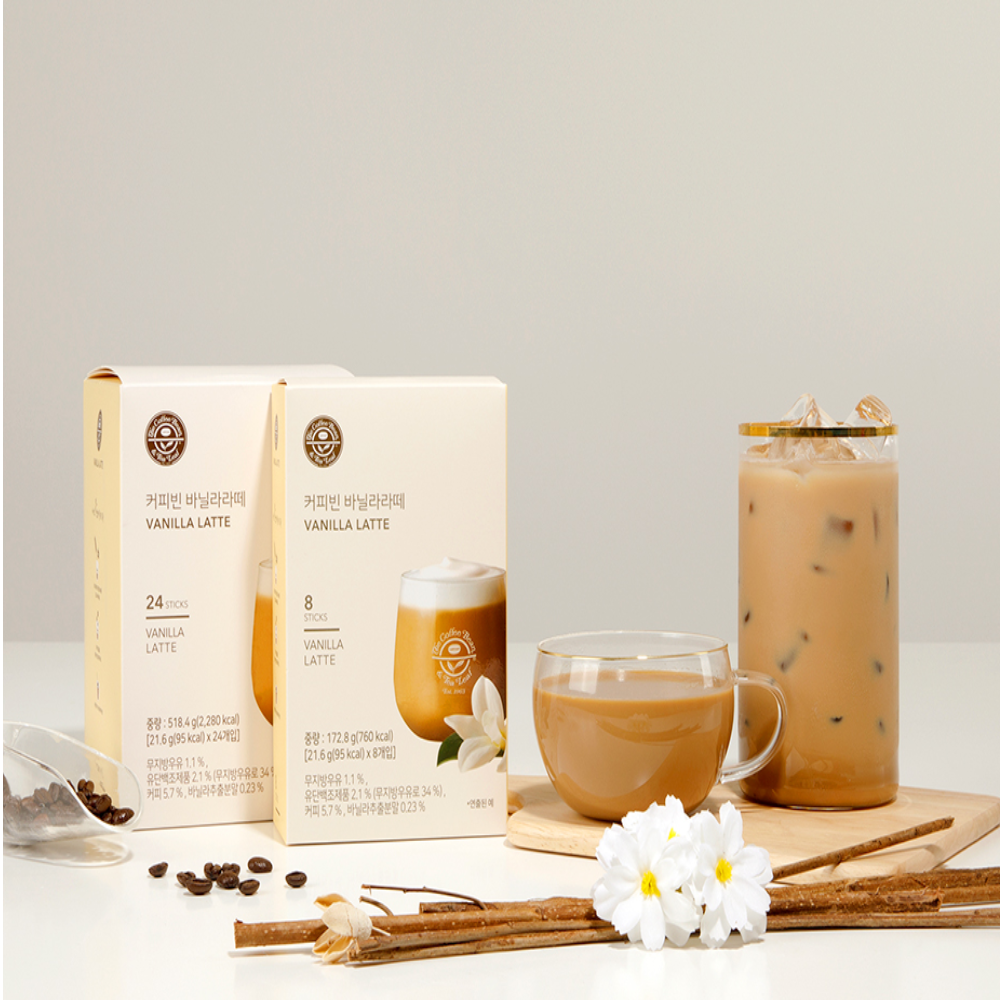 커피빈 바닐라라떼 까페라떼 스틱 아이스커피 파우더 파우치 24개입