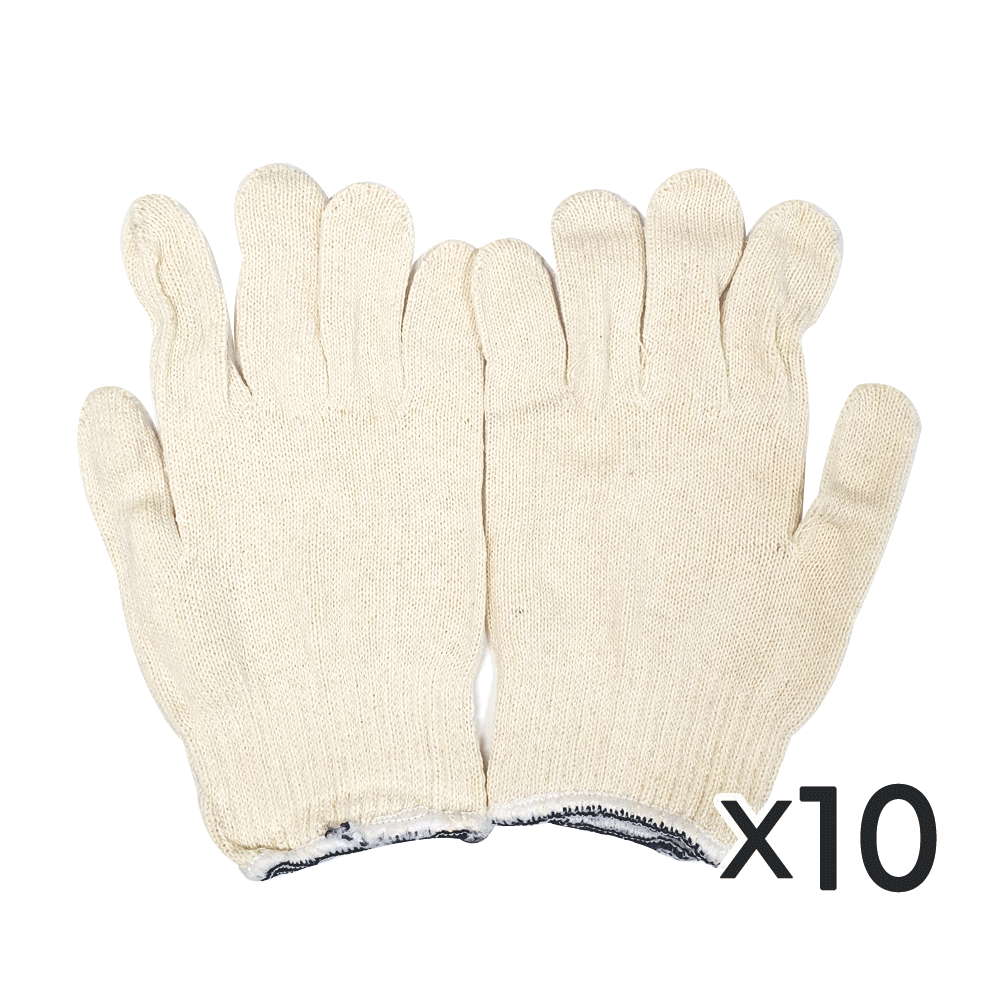 반코팅 면장갑 빨간 목장갑 작업장갑 10켤레 - 상세 이미지 2