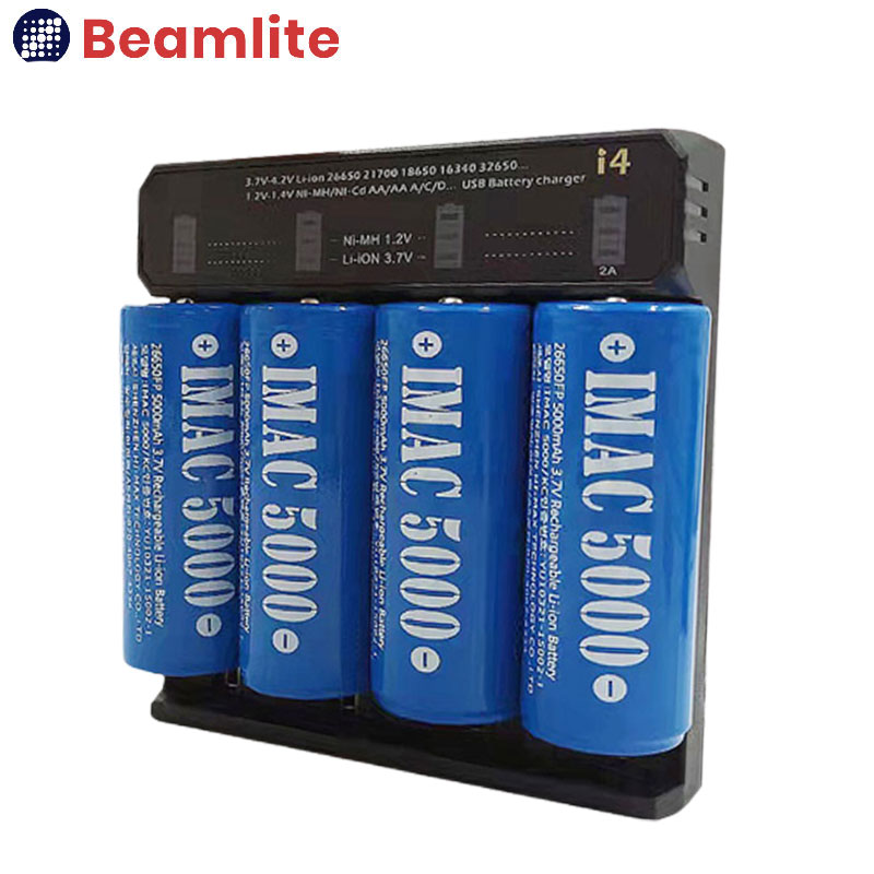 i4 4구 충전기 18650 26650 리튬이온 배터리 4개 동시충전 KC