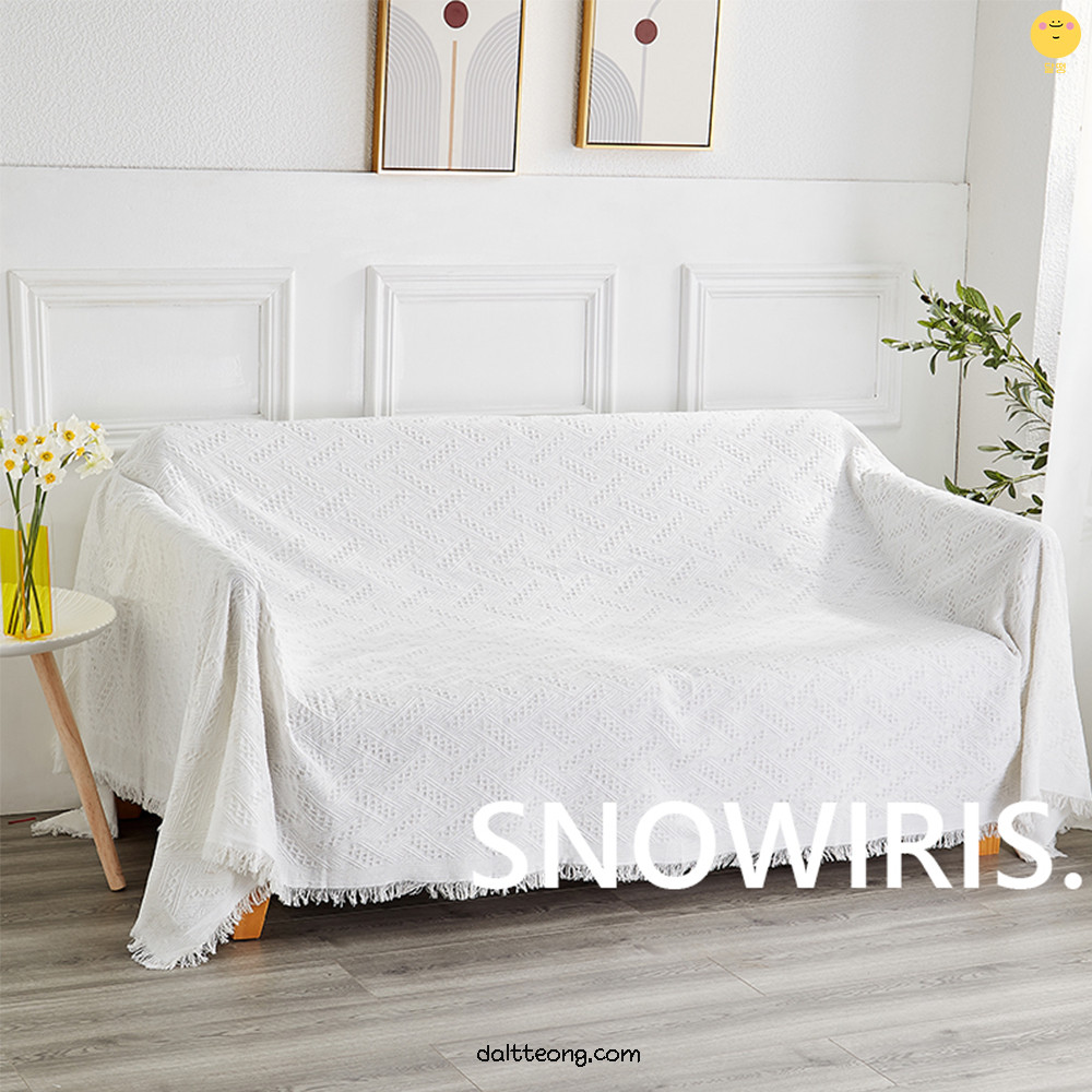 달떵 사계절 화이트 자카드 쇼파 커버 천커버 덮개 블랭킷 스툴 패브릭 180x180