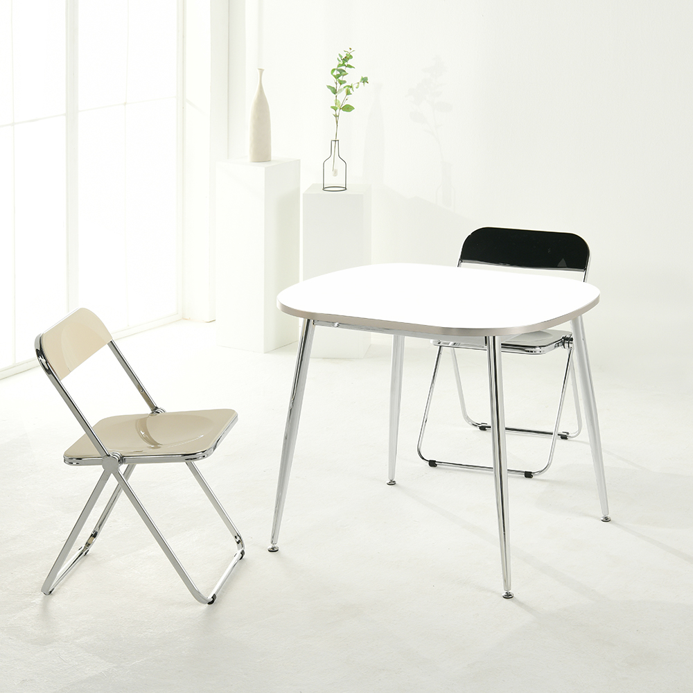 플랜비 타원형 카페 식탁 테이블 1600 퓨어화이트