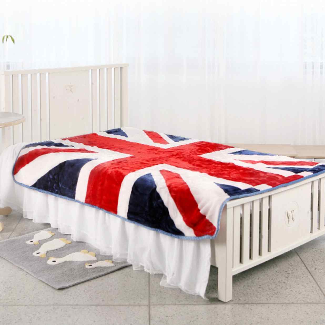 캠핑용러그 유니언잭담요 여름용담요 얇은 극세사 이불