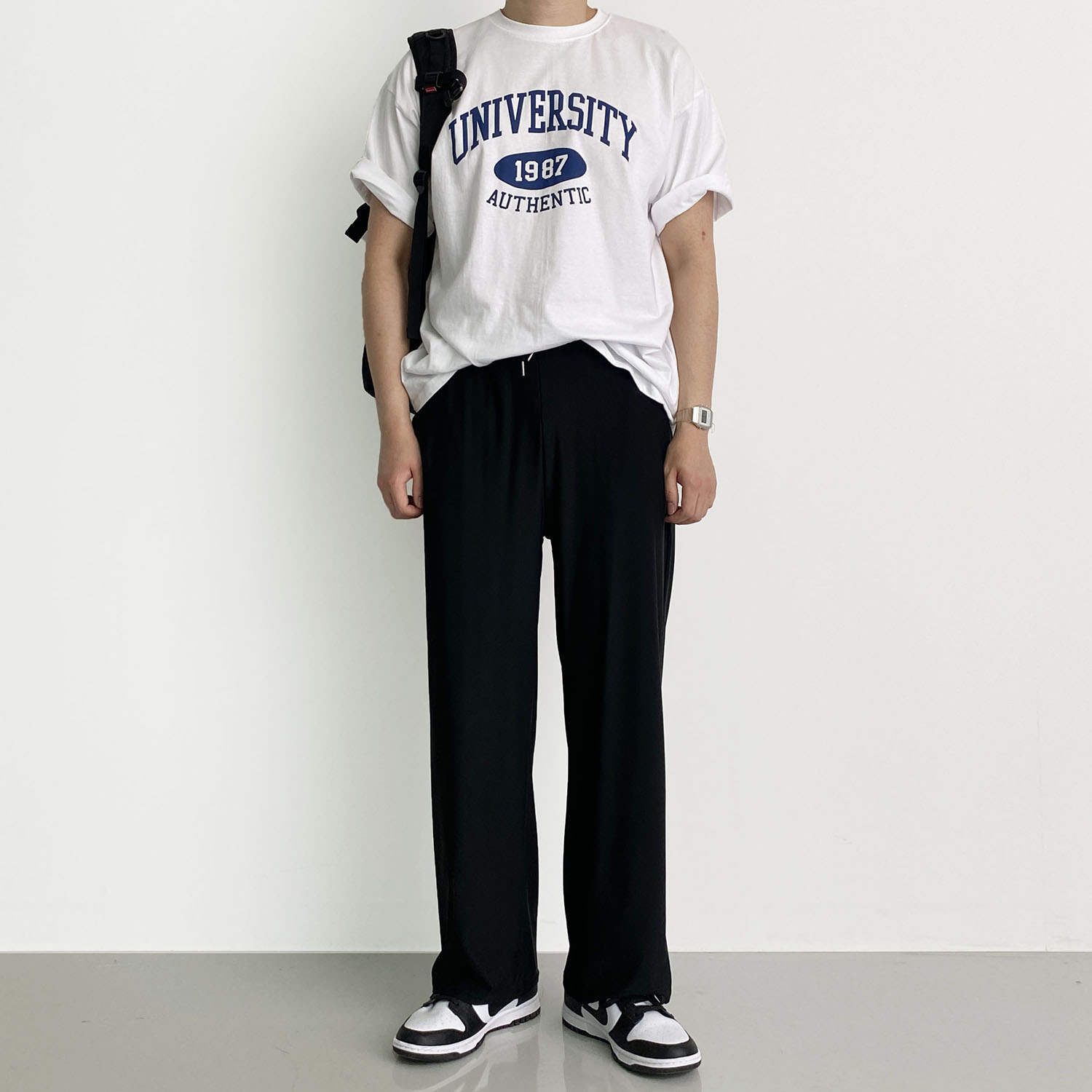 남자냉장고바지 와이드팬츠 구김없는 통넓은 바지 - 상세 이미지 5