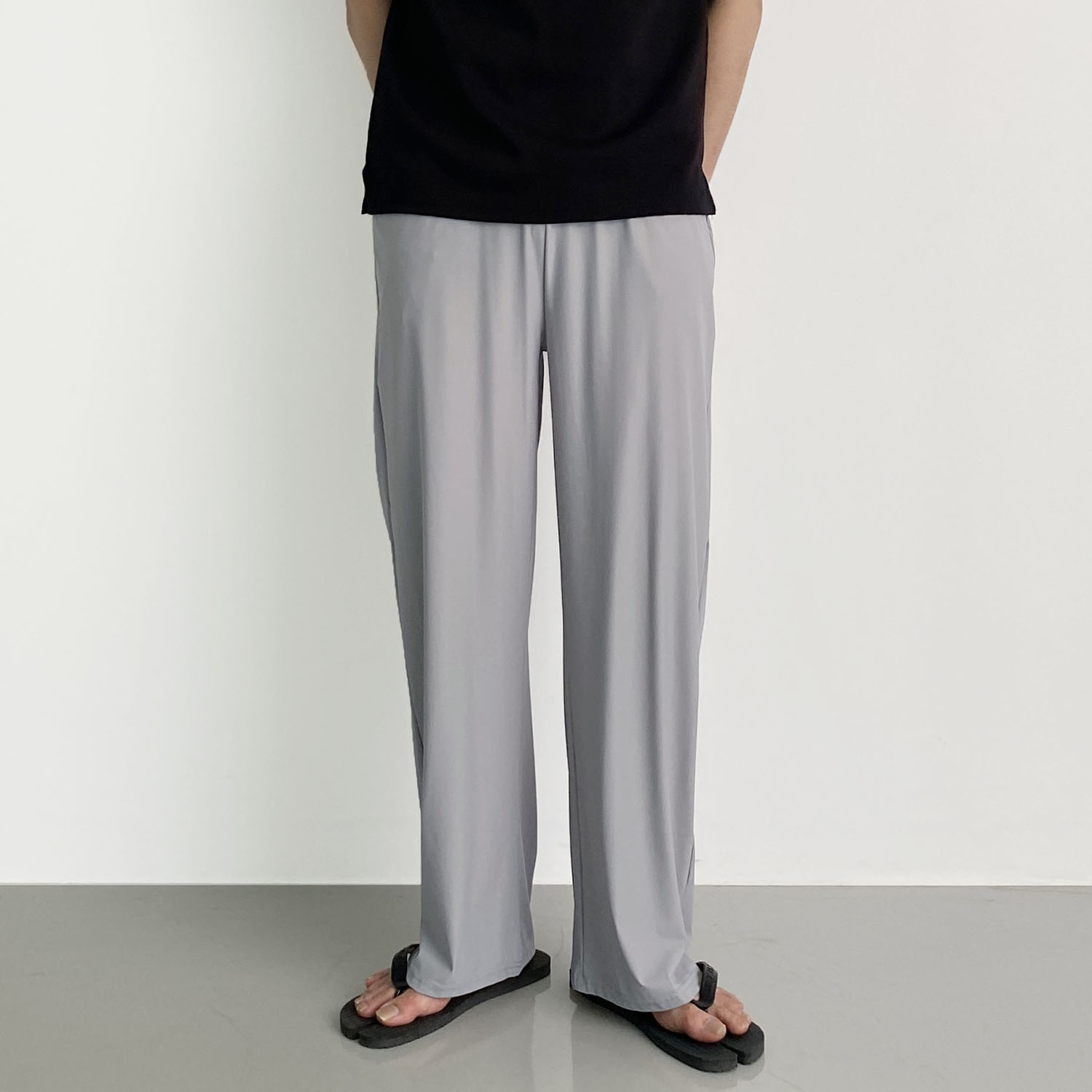 남자냉장고바지 와이드팬츠 구김없는 통넓은 바지 - 상세 이미지 4