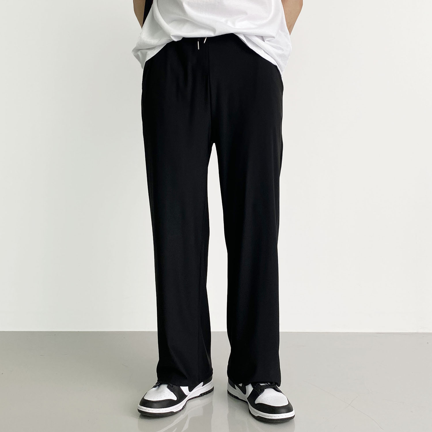 남자냉장고바지 와이드팬츠 구김없는 통넓은 바지 - 상세 이미지 3