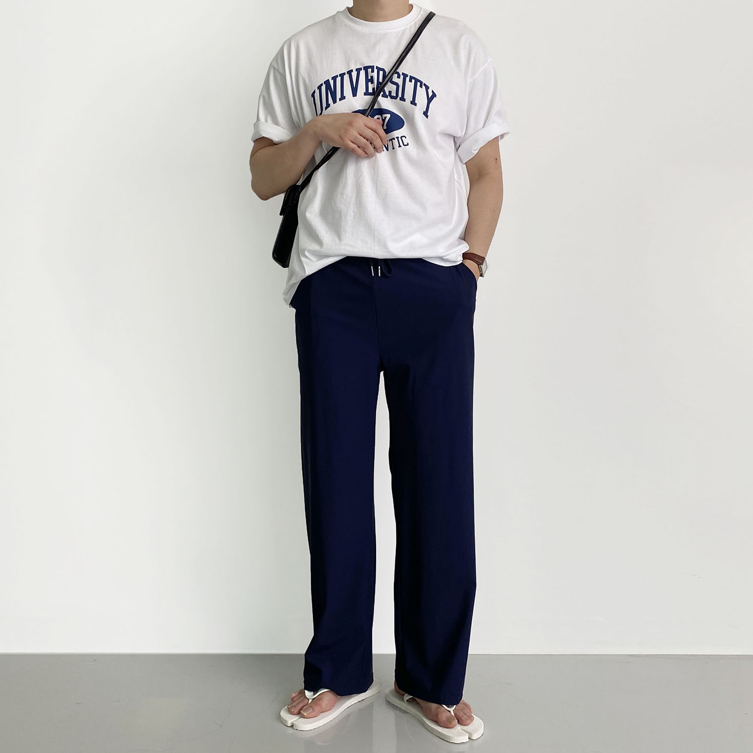 남자냉장고바지 와이드팬츠 구김없는 통넓은 바지 - 상세 이미지 2