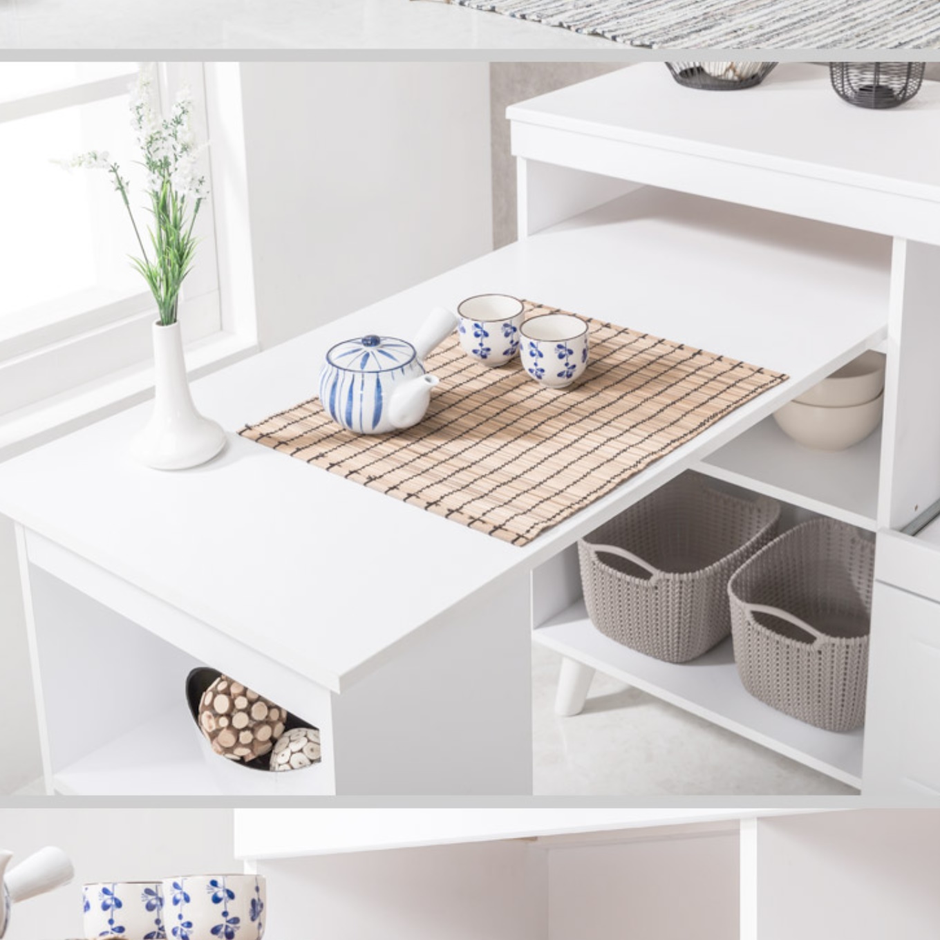 주방 아일랜드장 좁은집 ㄱ자 아일랜드 식탁 홈바 확장형 테이블 확장 간이 조리대 광파오븐