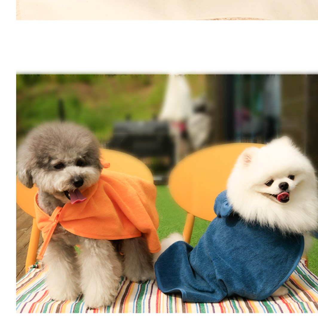 강아지 샤워 가운 고양이 수건 강아지 드라이 자켓 습식 타올 애견 비치타올 개 펫 반려견 - 상세 이미지 3