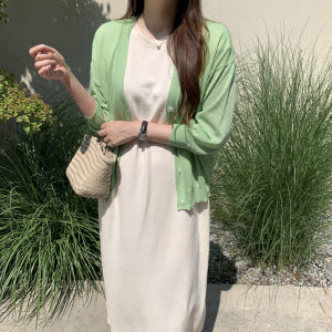 오버핏 브이넥 린넨 여자 가디건 시스루 여성 여름 가디건 얇은 긴팔 썸머... 착용 후기 | 사이즈/핏 총정리 - 상품 이미지 3