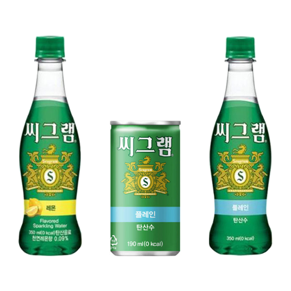 씨그램 탄산수 플레인/레몬 190ml/350ml 30캔/24페트 - 메인 이미지