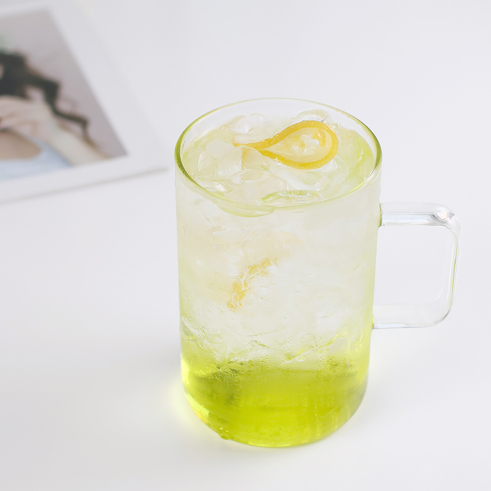 프롬 홈카페 내열 유리잔 세트 스트레이트 커피 맥주 500ml, 4개, 손잡이컵 - 상세 이미지 2