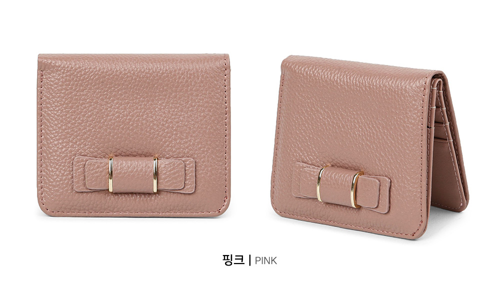 여자 반지갑 아내 여친 기념일 생일 지갑 선물 여대생 예쁜 리본 접는 지갑 이미지 6
