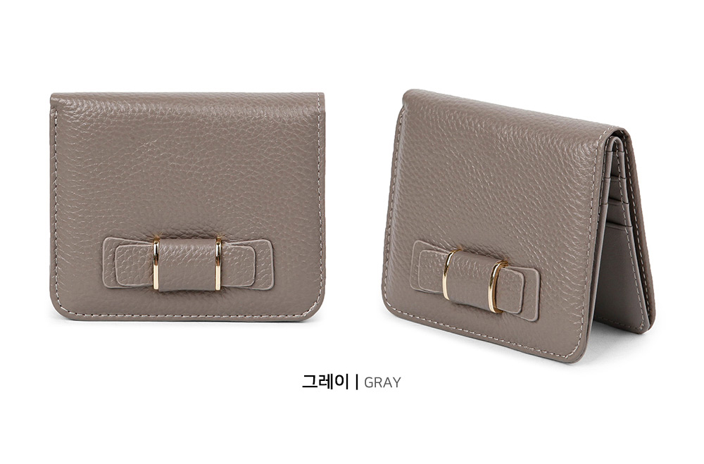 여자 반지갑 아내 여친 기념일 생일 지갑 선물 여대생 예쁜 리본 접는 지갑 - 상세 이미지 4