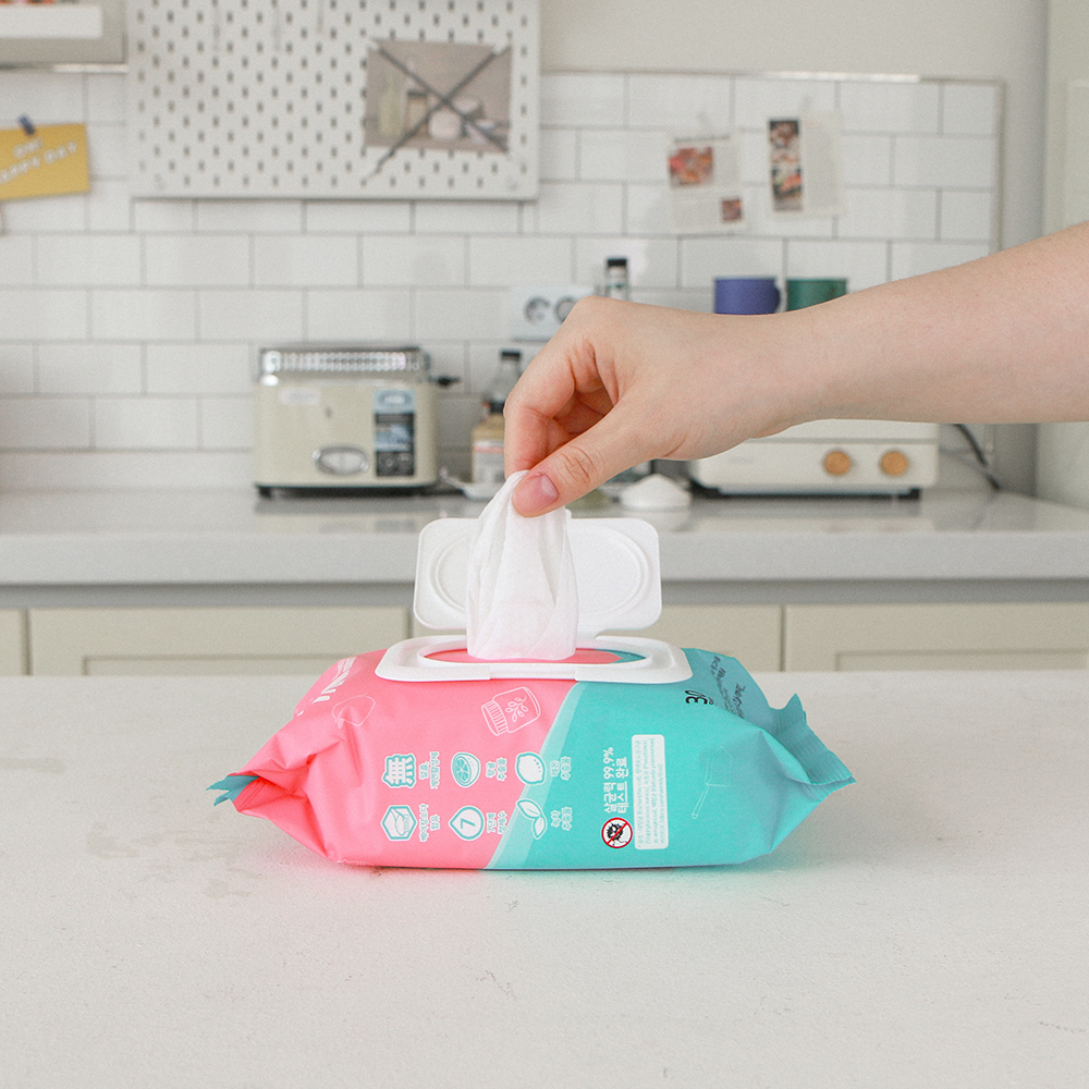 기본에 빅사이즈 세균닦는 행주티슈 6팩 일회용 주방 행주 물티슈