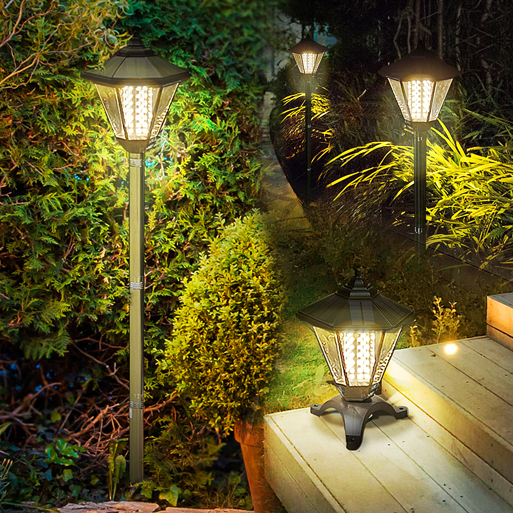태양광 정원등 태양열 조명 가로등 센서등 전등 LED 전구 잔디 2구 육각등 말뚝