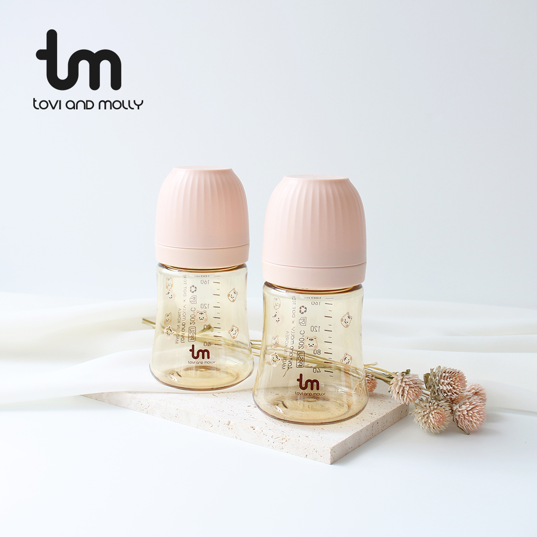 [토비앤몰리] 아기 배앓이 트윈 젖병 돗람이 핑크 180ml 280ml 노꼭지 - 상세 이미지 3