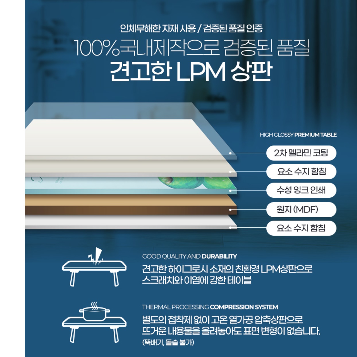 접이식 큰밥상 집들이상 고급 밥상 테이블 피넛 나무상 이미지 8