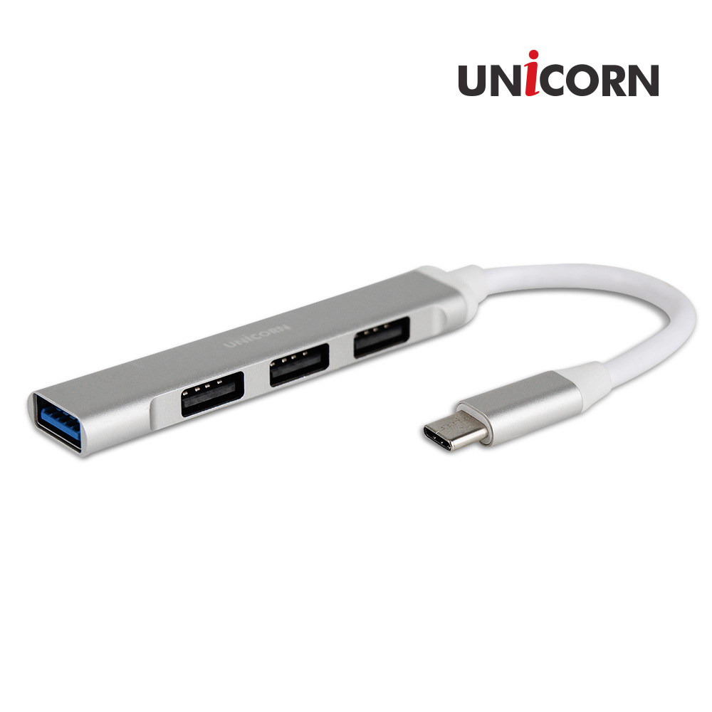 유니콘 MH-400C USB3.1 C타입 4포트 USB허브 무전원 알루미늄 메탈바디 - 상품 이미지