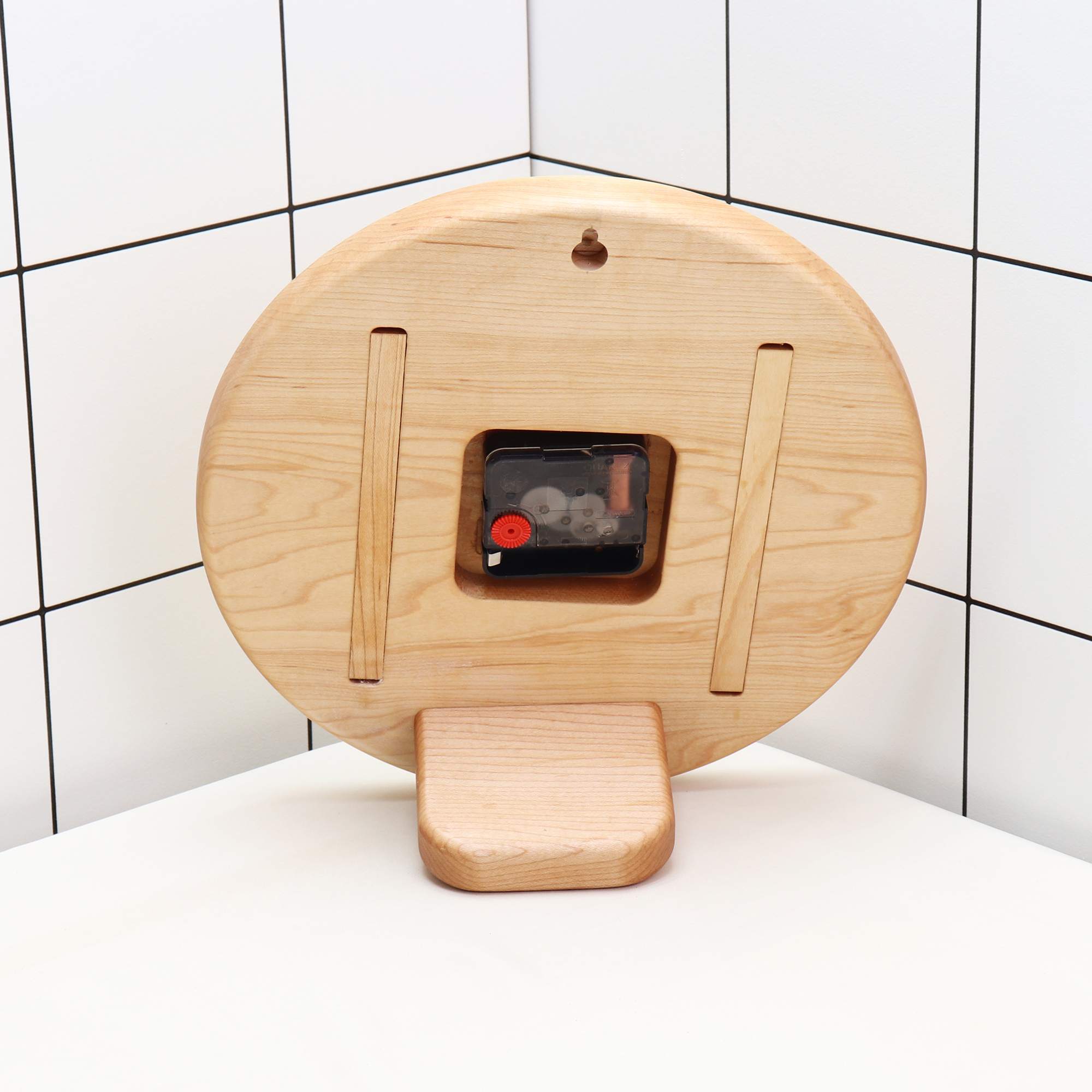월넛 나무&새 각인 25cm 무소음 인테리어 우드 벽시계 & 탁상시계 이미지 7