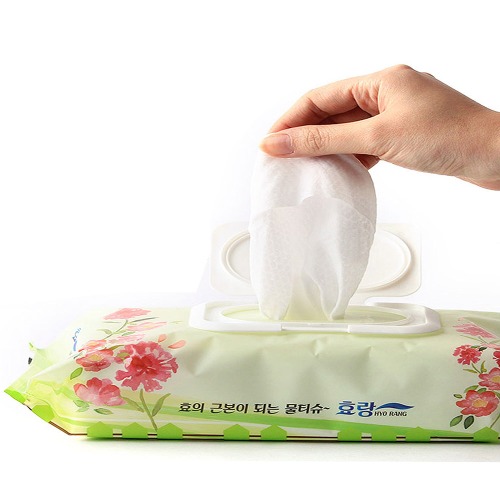 케어메이트 효랑 빅사이즈 20cmx30cm 캡형 도톰한 엠보싱 물티슈 60매 - 상품 이미지