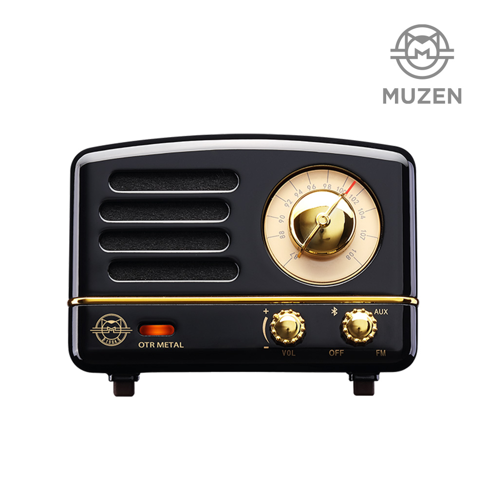 MUZEN OTR 메탈 FM라디오 뮤젠 FM라디오 블루투스 스피커 제트블랙 - 상품 이미지