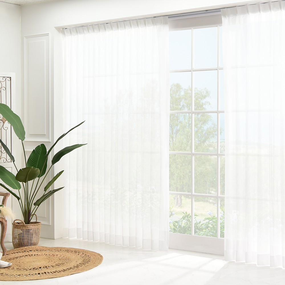 아라크네 도톰 차르르 쉬폰커튼 화이트 거실 속커튼 45x260