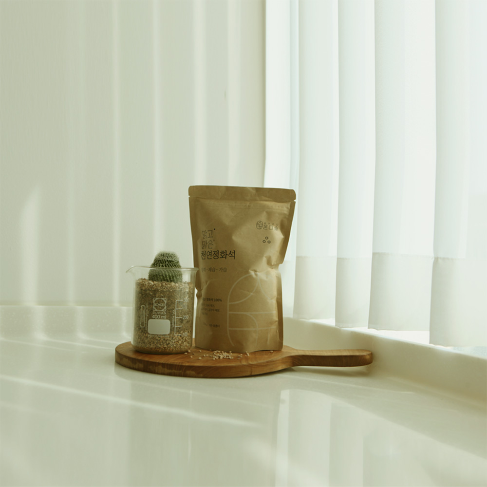 국내산100% 반영구 천연 가습기 자연가습기 자연기화식 화산석 부직포 화산 가습제 정화석1kg+용기3개