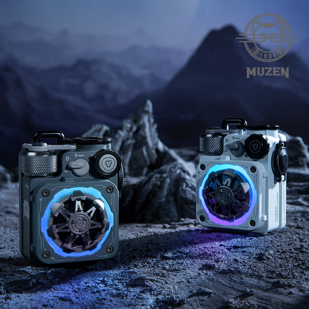 MUZEN 사이버큐브 스탠다드 뮤젠 휴대용 LED 블루투스스피커 그레이 이미지 3