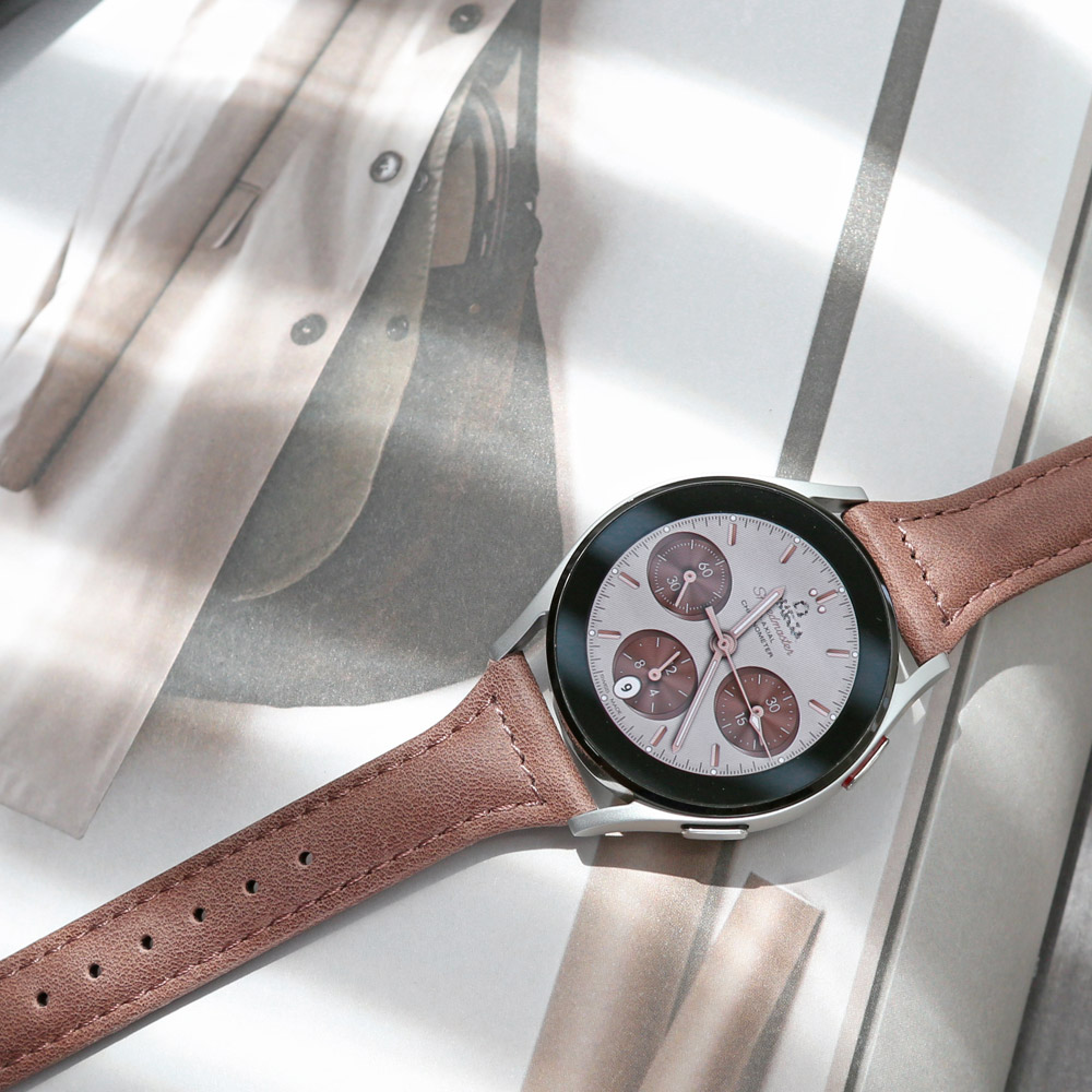 하이키키 갤럭시워치 스트랩 가죽 슬림 밴드 40mm 4 5 6 7 FE 이미지 2