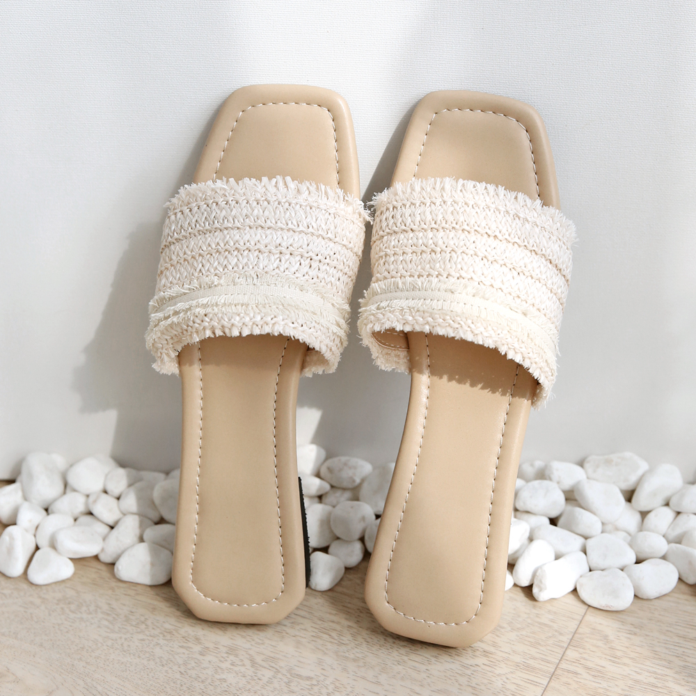 발편한 쿠션 여성 빅사이즈 슬리퍼 라탄슬리퍼