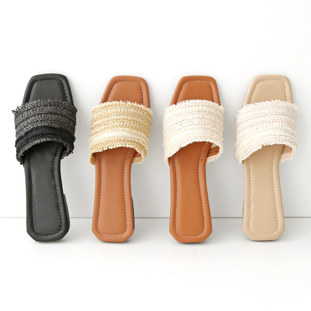 발편한 쿠션 여성 빅사이즈 슬리퍼 라탄슬리퍼