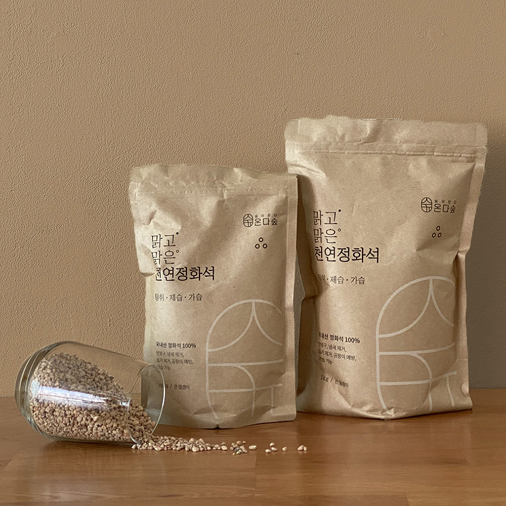 국내산100% 반영구 천연 가습기 자연가습기 자연기화식 화산석 부직포 화산 가습제 정화석1kg+용기3개