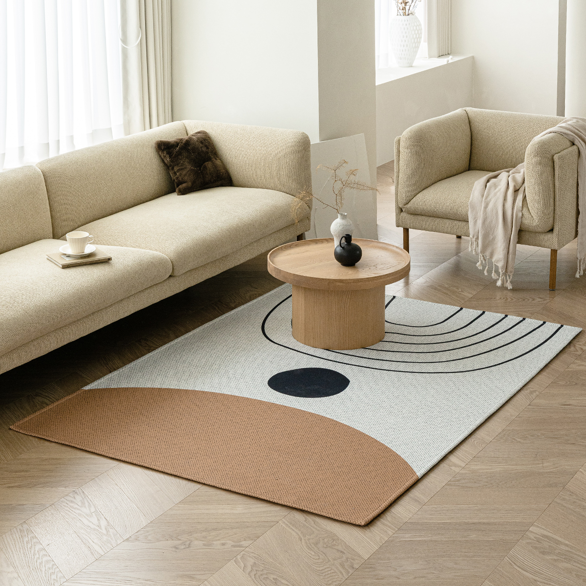 먼지없는 워셔블 사계절 거실 북유럽 방수 러그 200x145