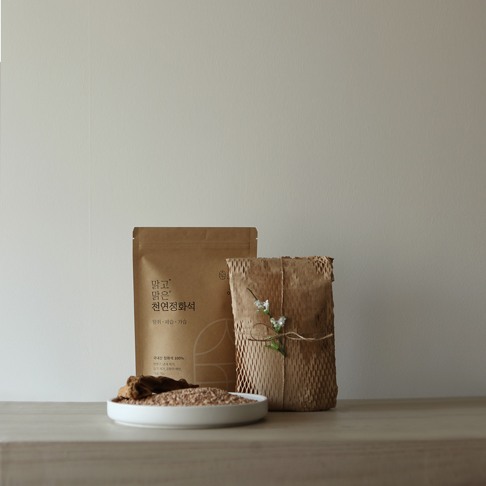 국내산100% 반영구 천연 가습기 자연가습기 자연기화식 화산석 부직포 화산 가습제 정화석1kg+용기3개