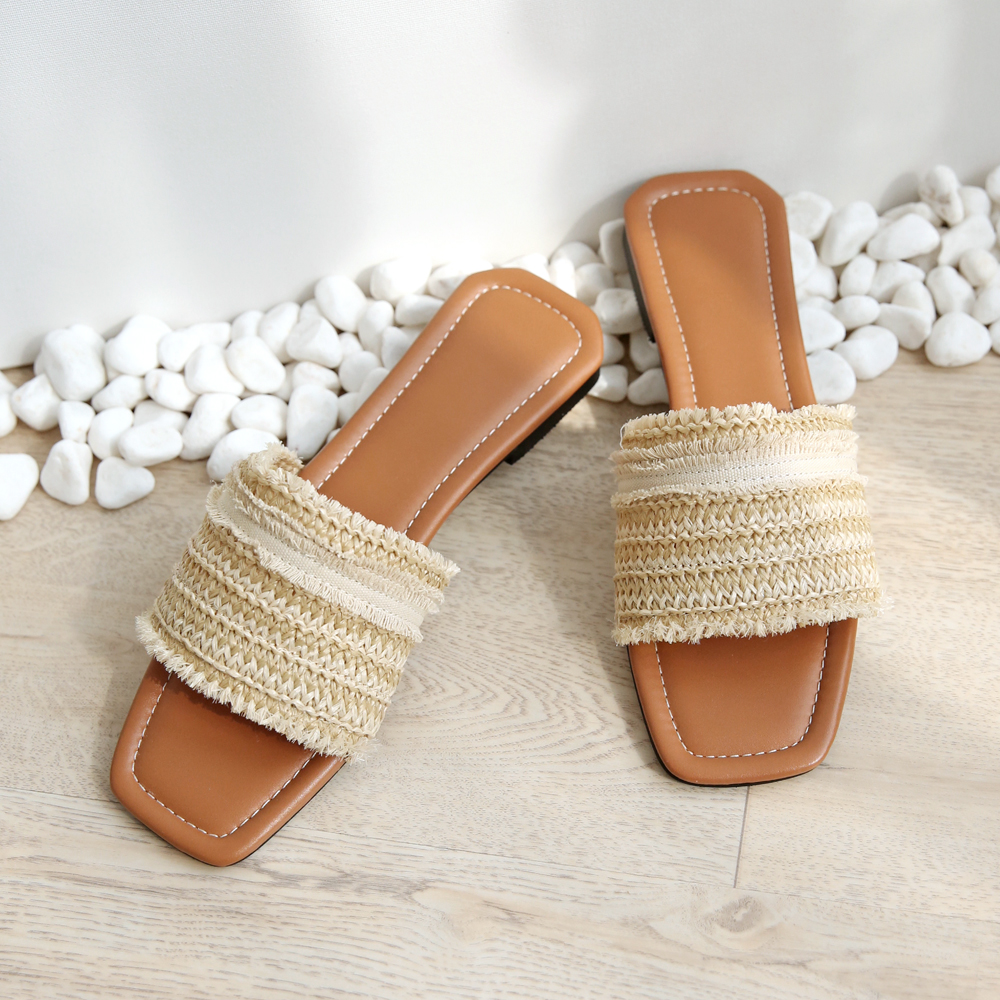 발편한 쿠션 여성 빅사이즈 슬리퍼 라탄슬리퍼