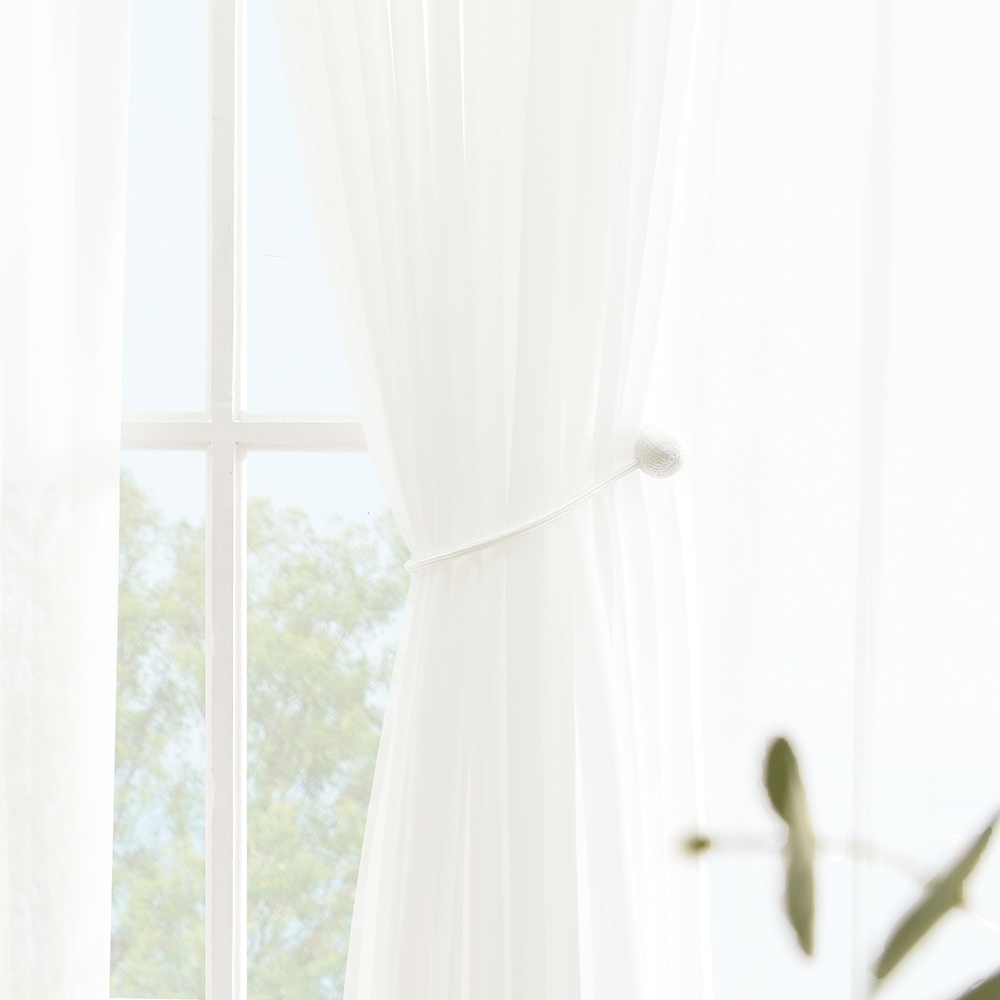 아라크네 도톰 차르르 쉬폰커튼 화이트 거실 속커튼 45x260