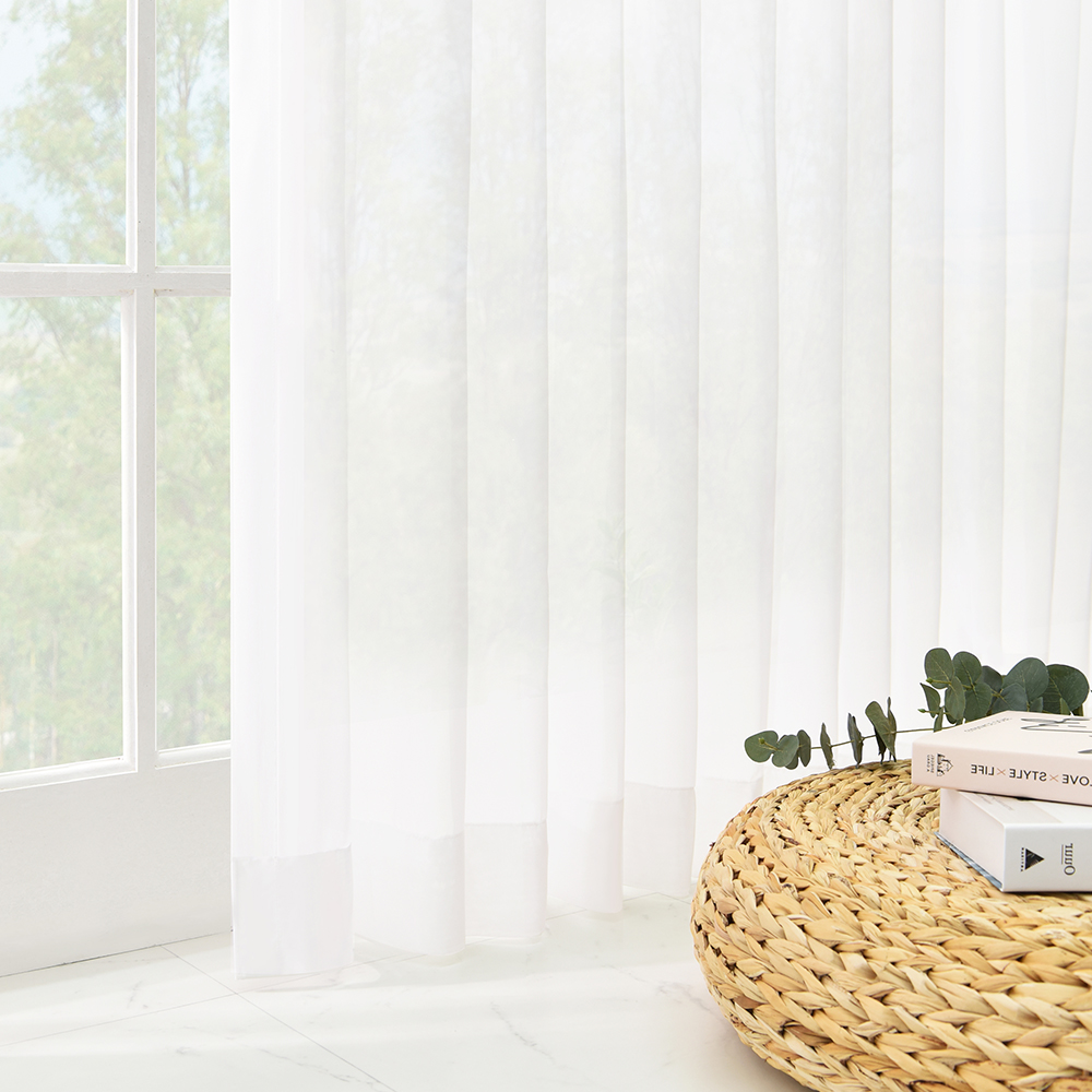 아라크네 도톰 차르르 쉬폰커튼 화이트 거실 속커튼 45x260