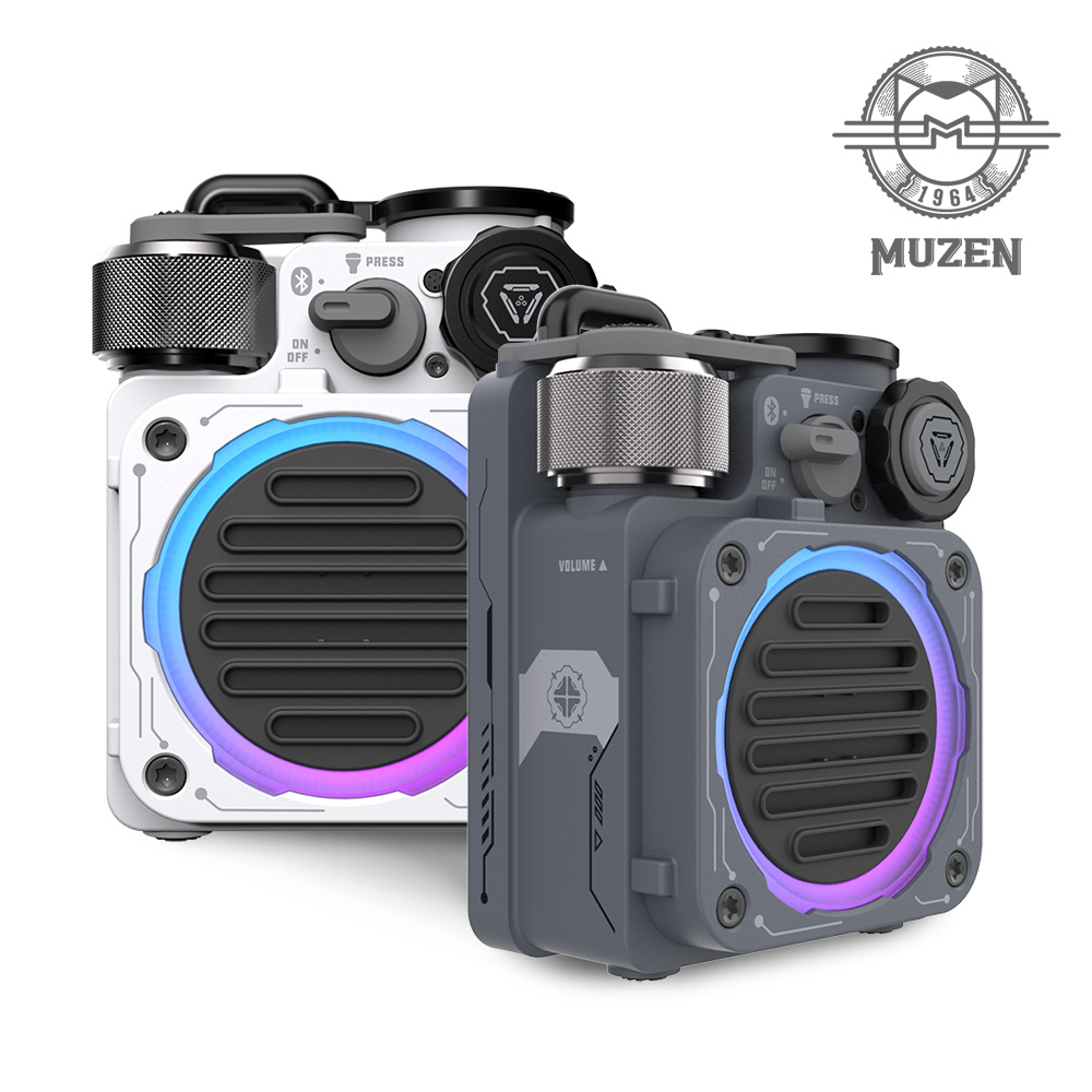 MUZEN 사이버큐브 스탠다드 뮤젠 휴대용 LED 블루투스스피커 그레이 이미지 4