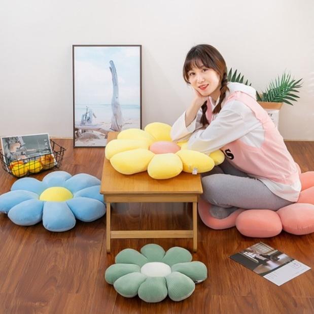 꽃 데이지방석 중딩 고딩방석 학교의자방석 40cm - 상품 이미지