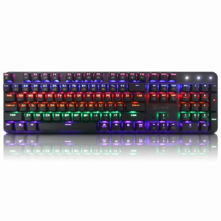 콕스 COX CK420 교체축 레인보우 LED 게이밍 기계식 키보드 (블랙, 갈축)
