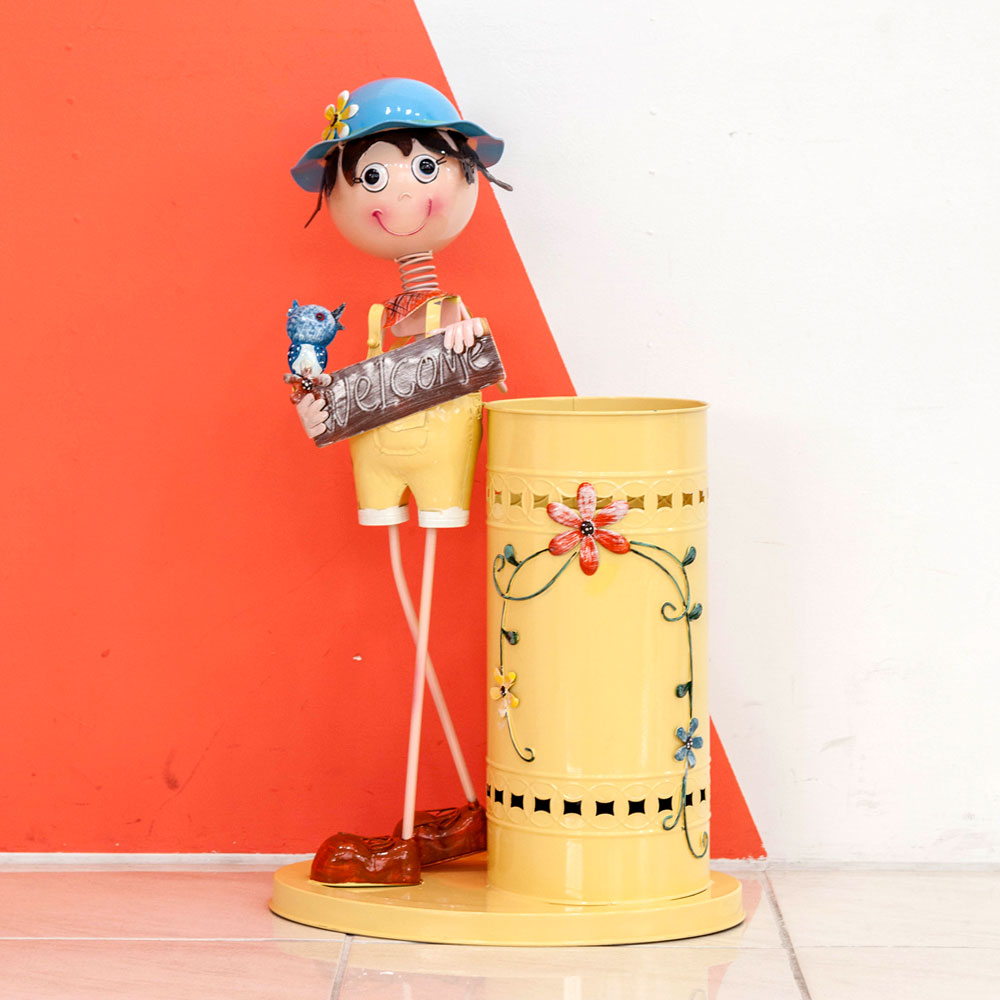 설렘하우스 인형 디자인 카페 우산꽂이 업소용 대용량 우산꽃이 옐로우