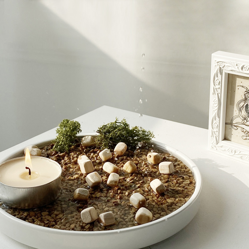 국내산100% 반영구 천연 가습기 자연가습기 자연기화식 화산석 부직포 화산 가습제 정화석1kg+용기3개