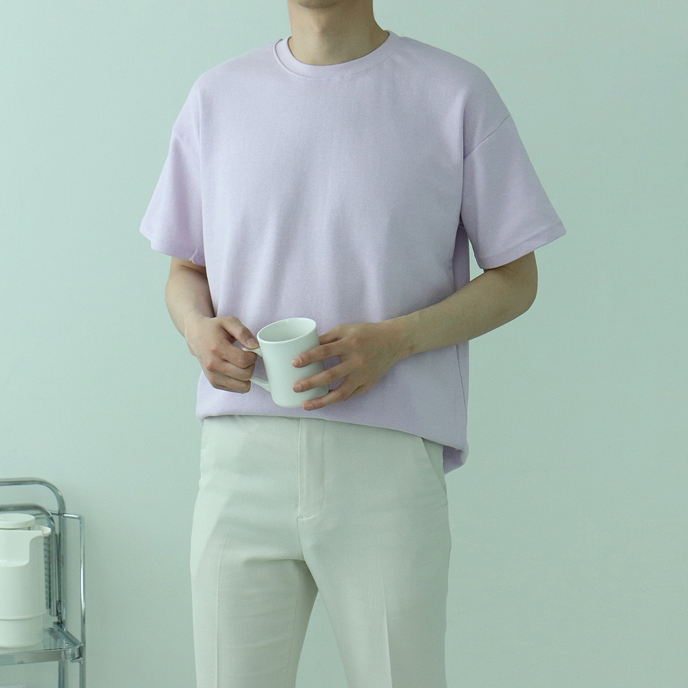남자반팔티 빅사이즈 오버핏 파스텔 커플반팔티 - 상세 이미지 5
