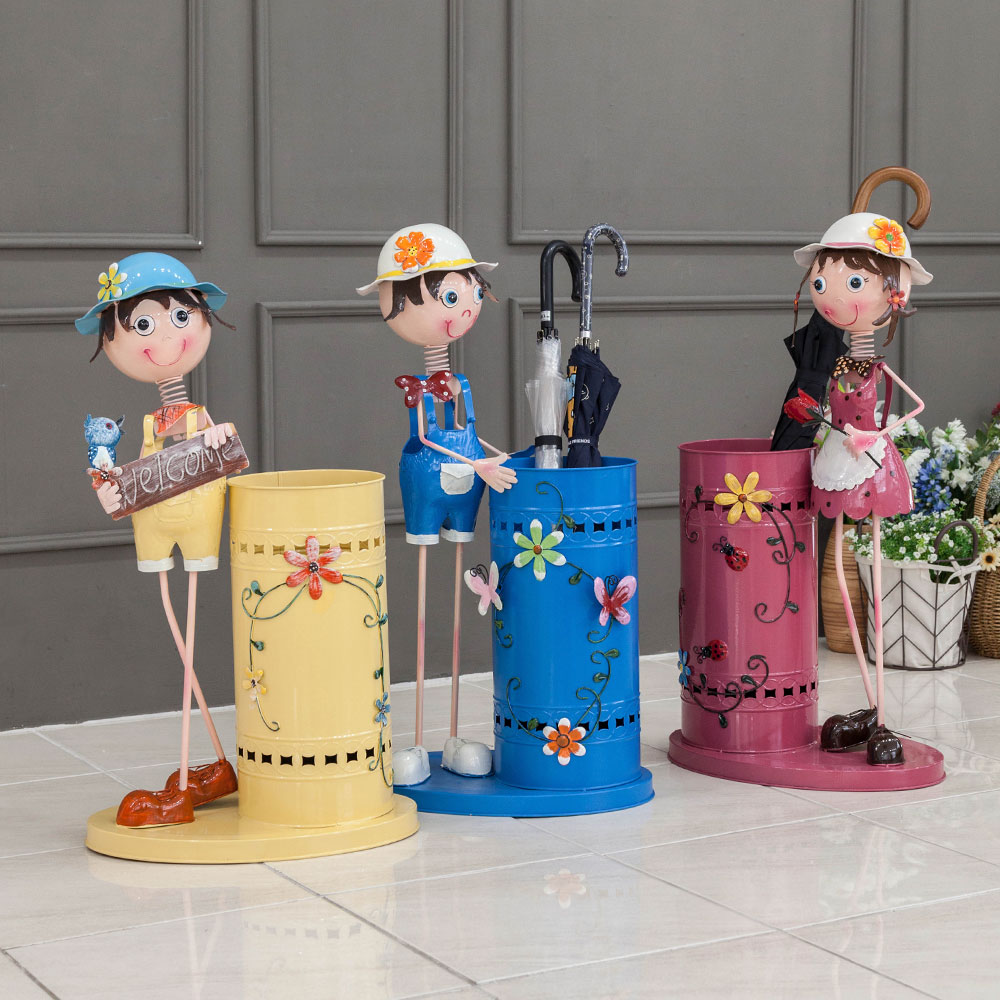 설렘하우스 인형 디자인 카페 우산꽂이 업소용 대용량 우산꽃이 옐로우