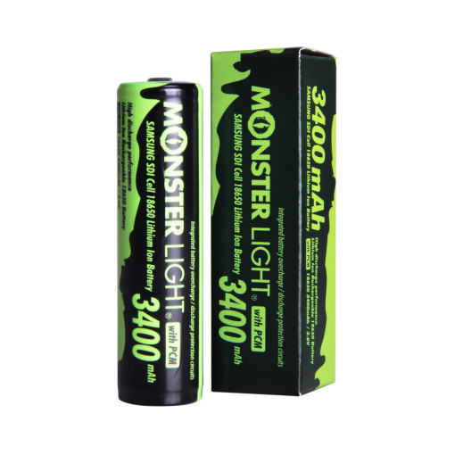 몬스터라이트 삼성 18650 배터리 3400mAh 보호회로내장 리튬이온배터리 충전지