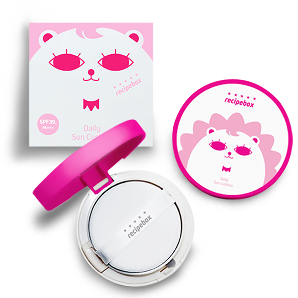 1+1 레시피박스 어린이 선쿠션 썬펙트 초등학생 유아 아기 베이비 선크림