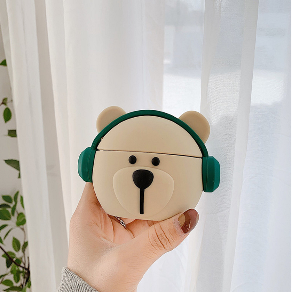 에어팟 프로용 귀여운 북극곰 뮤직베어 에어팟 케이스 - 메인 이미지