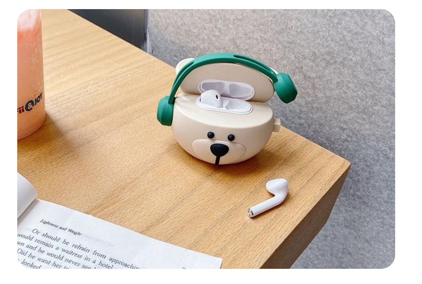 에어팟 프로용 귀여운 북극곰 뮤직베어 에어팟 케이스 - 상세 이미지 3