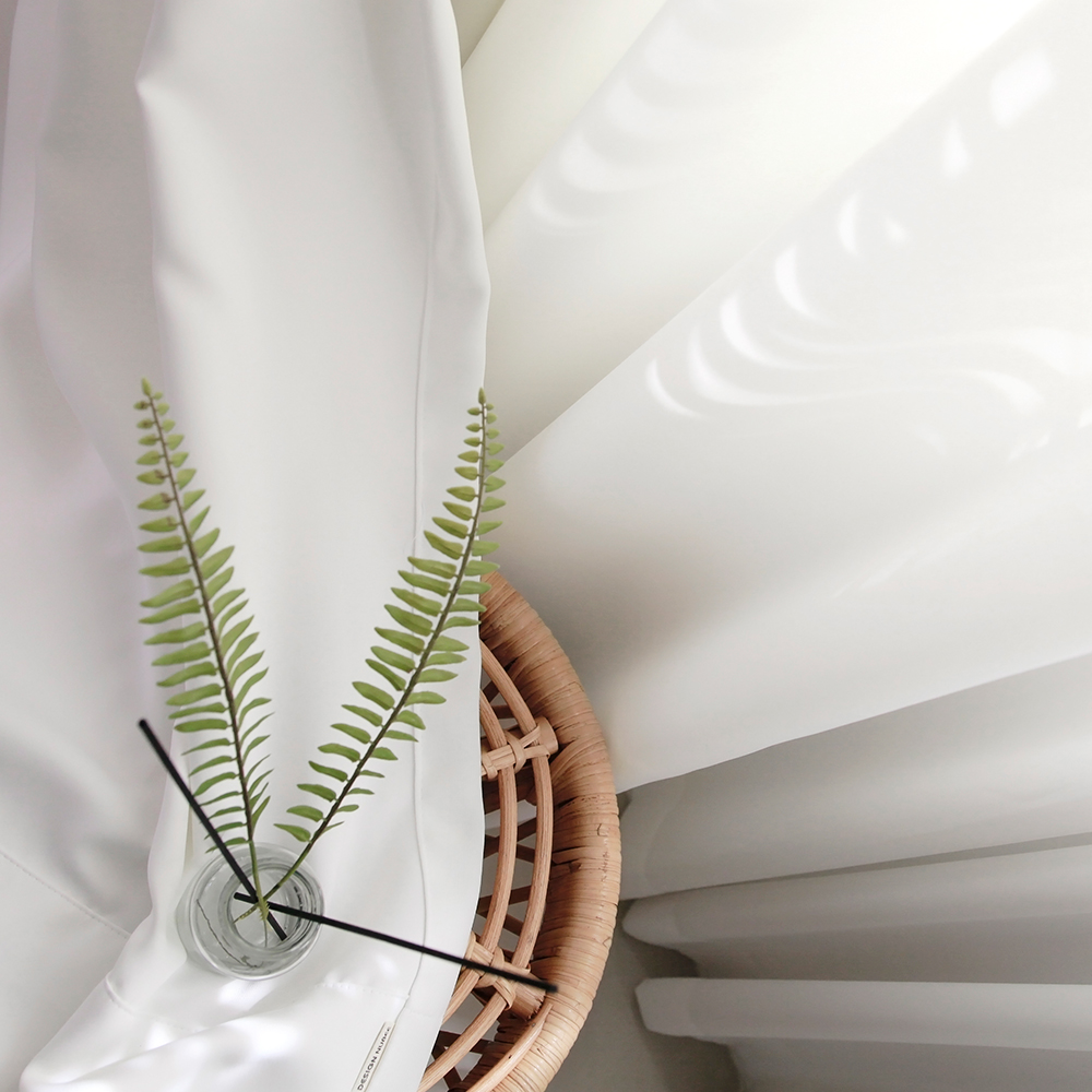 나비주름 퓨어 화이트 거실 안방 국내산 암막커튼 핀형 75x165 맞춤제작 겨울 방한